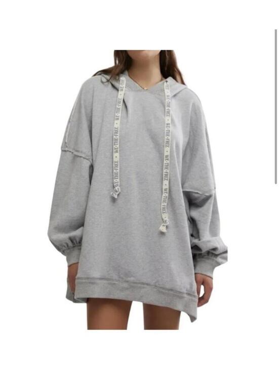 Free People Tops - We the free free people gray longline oversized hooded sweatshirt XS